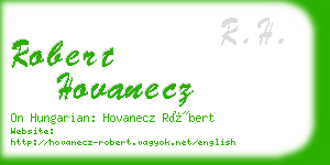 robert hovanecz business card